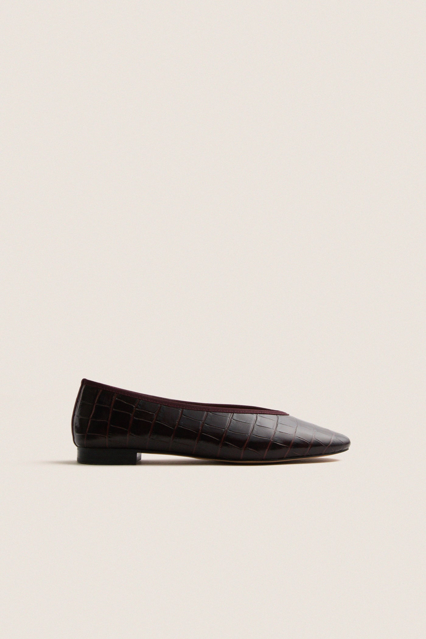 Oxblood Croc Nina Flats