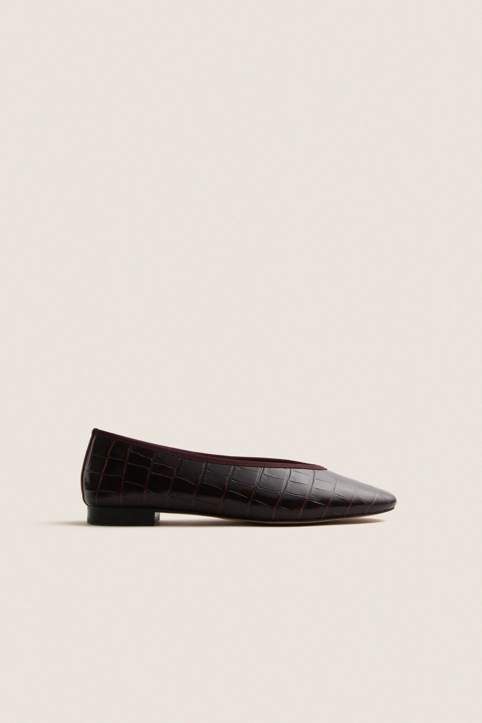 Oxblood Croc Nina Flats
