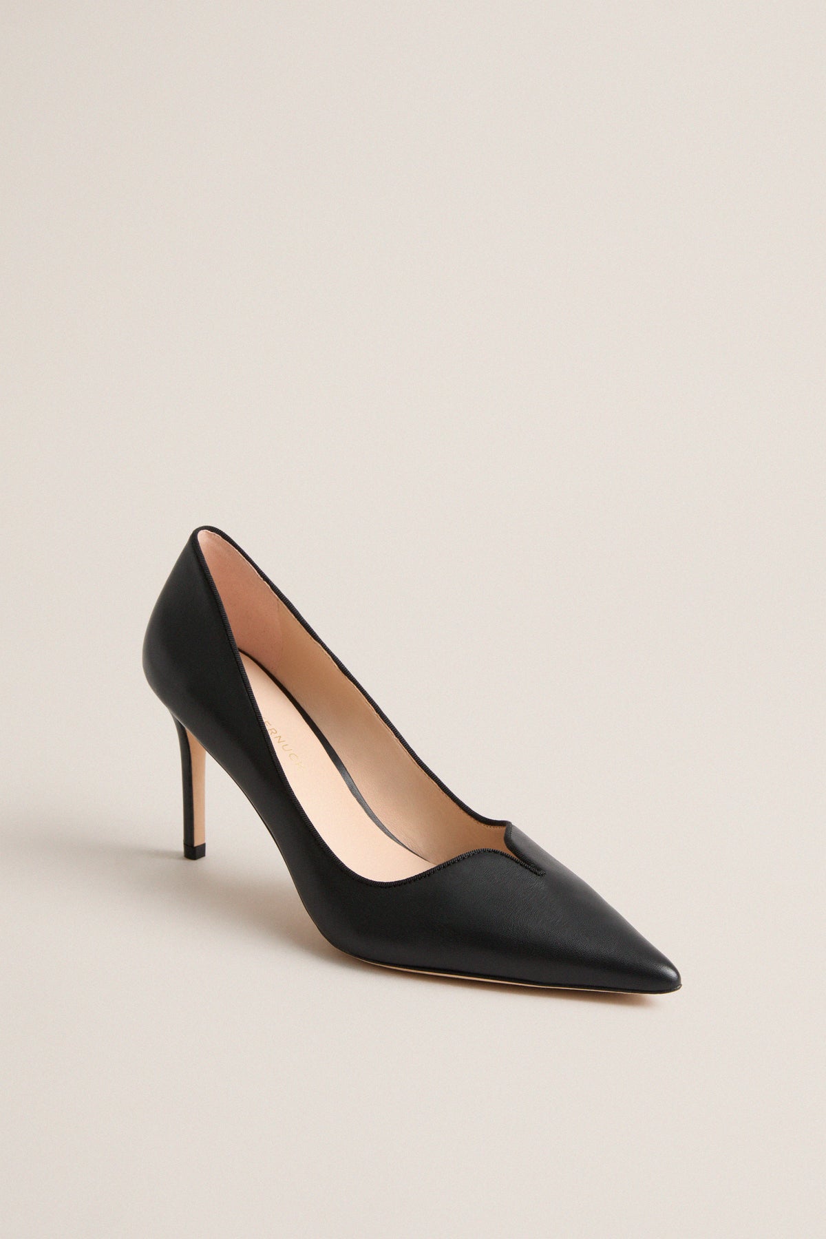 Black Leather Penelope Heels