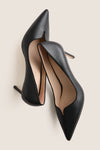 Black Leather Penelope Heels