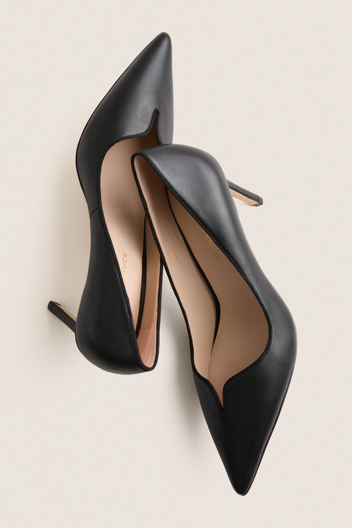 Black Leather Penelope Heels