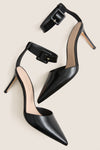 Black Leather Perry Heels