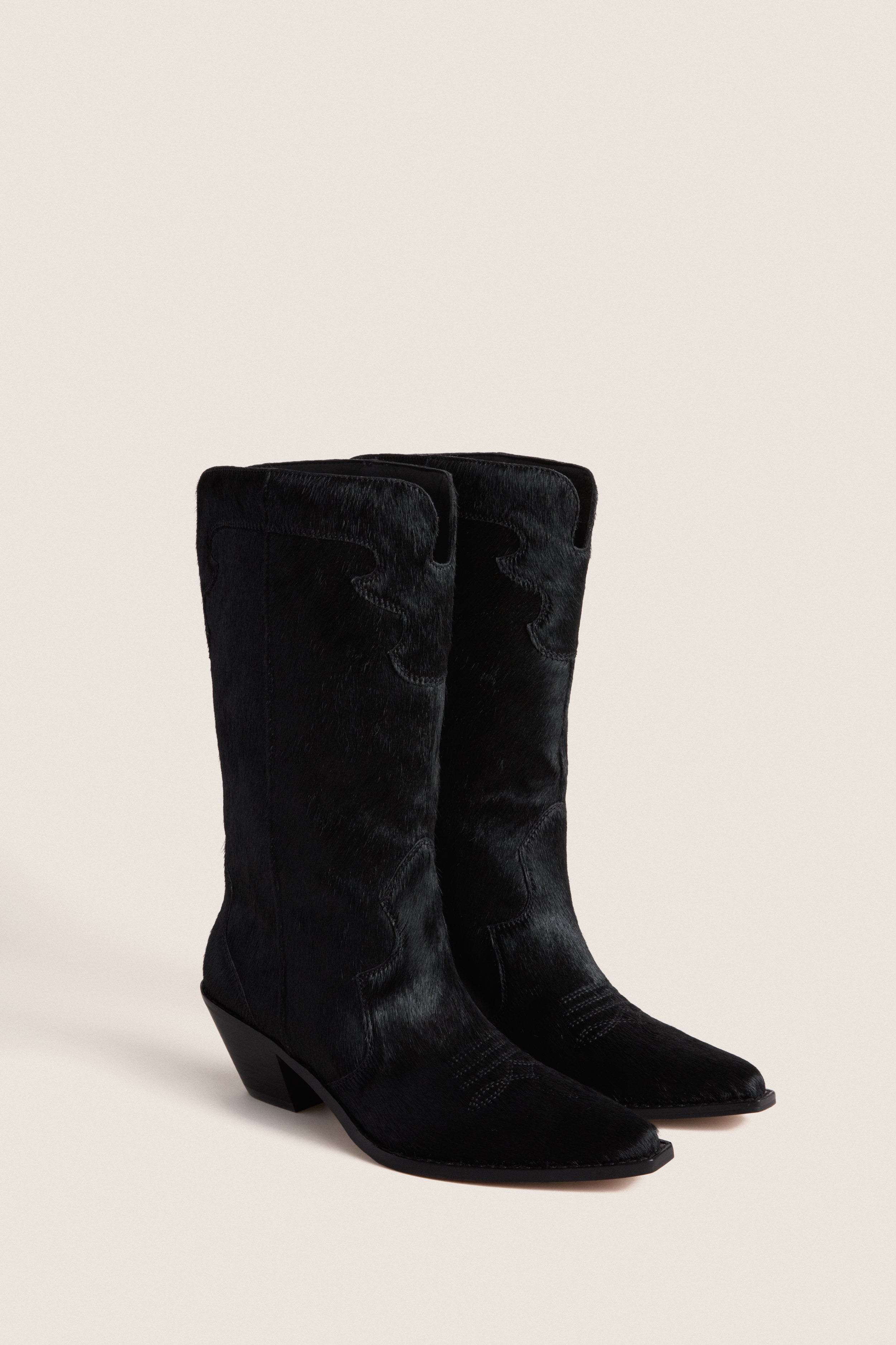 Black Calf Hair Wilson Cowboy Boots