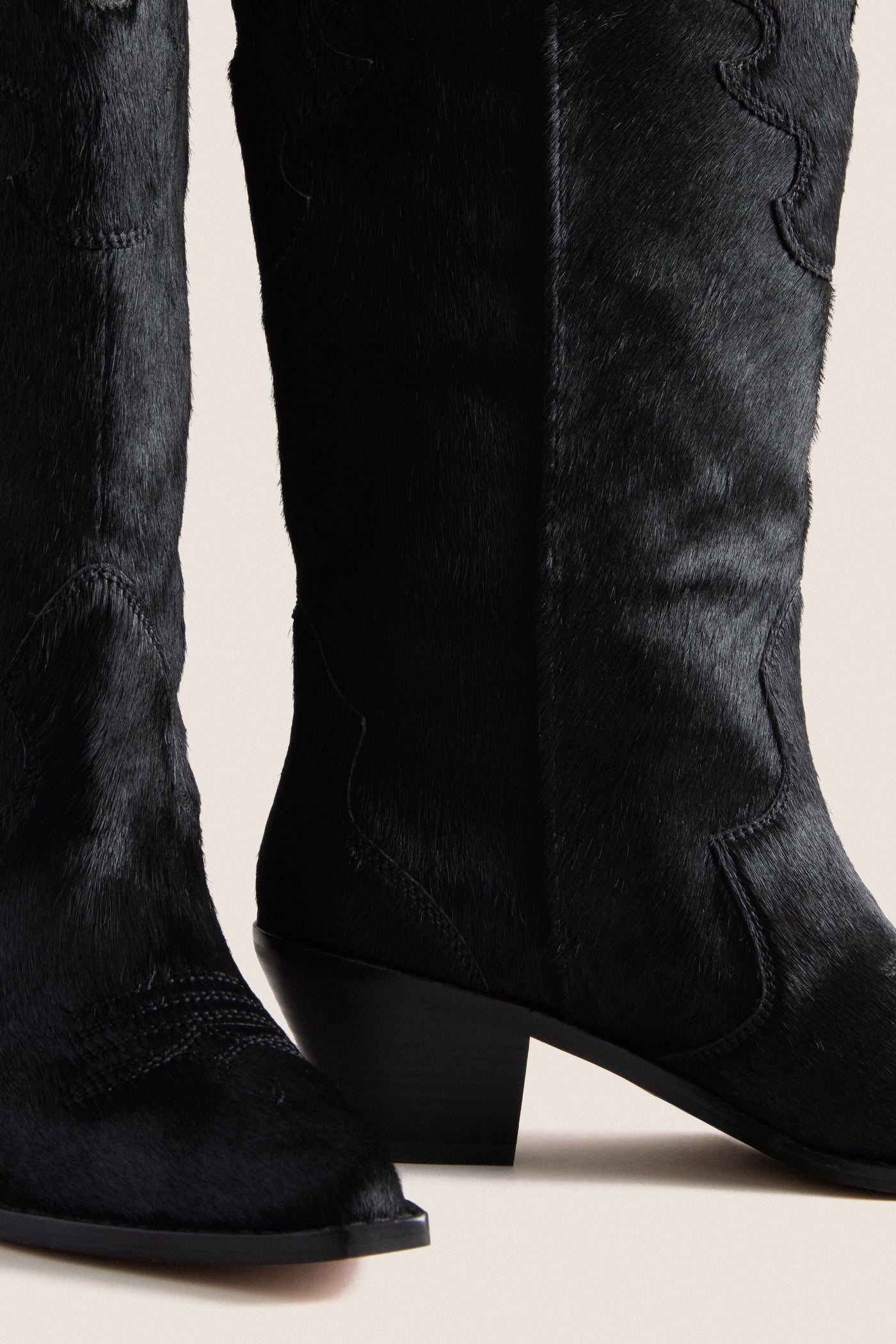 Black Calf Hair Wilson Cowboy Boots