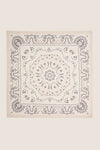 Cream Bandana Silk Cashmere Blend Large Scarf