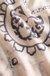 Cream Bandana Silk Cashmere Blend Large Scarf