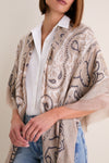 Wheat Bandana Silk Cashmere Blend Large Scarf