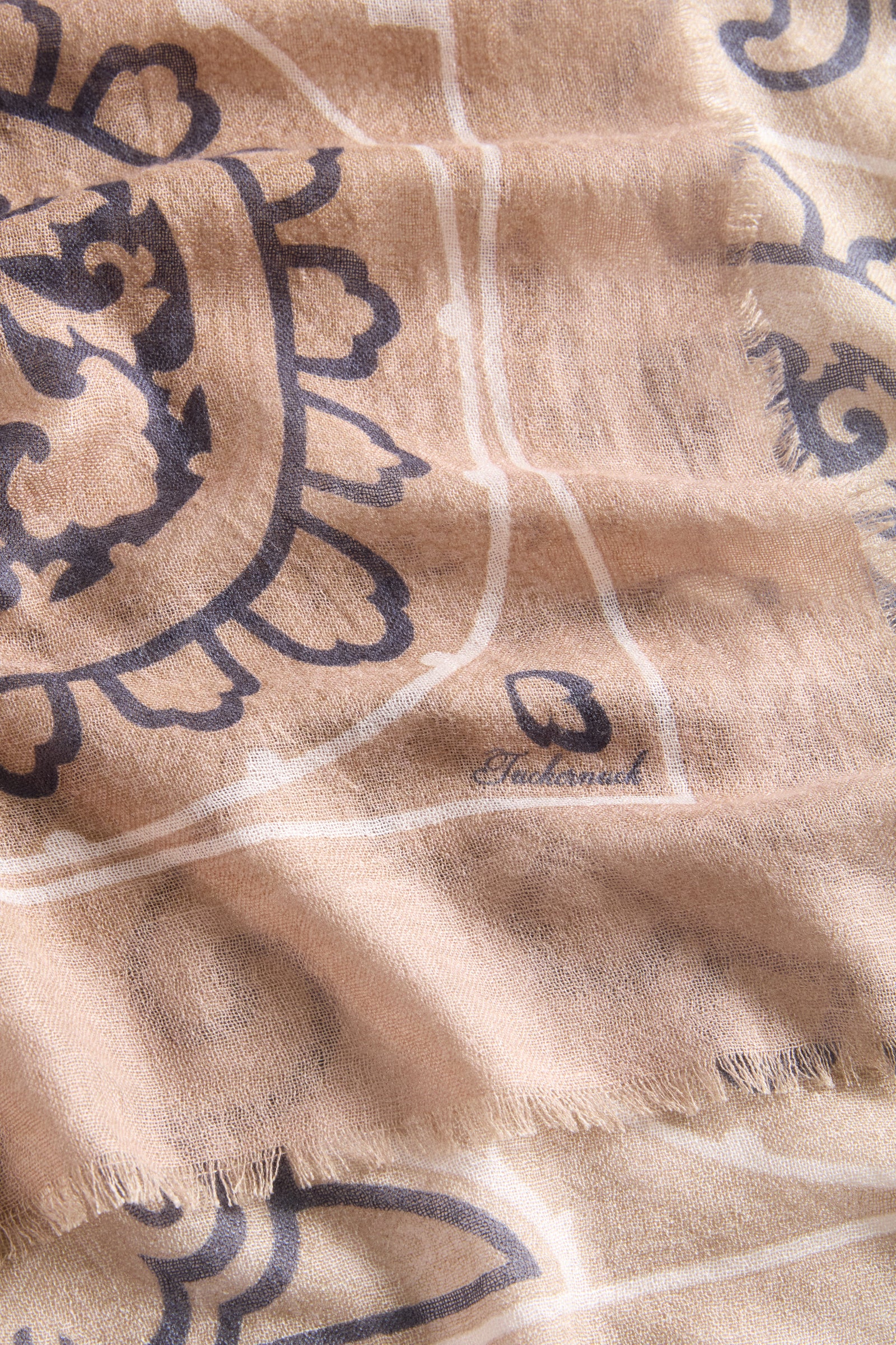 Wheat Bandana Silk Cashmere Blend Large Scarf