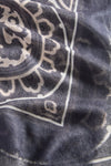 Navy Bandana Silk Cashmere Blend Large Scarf