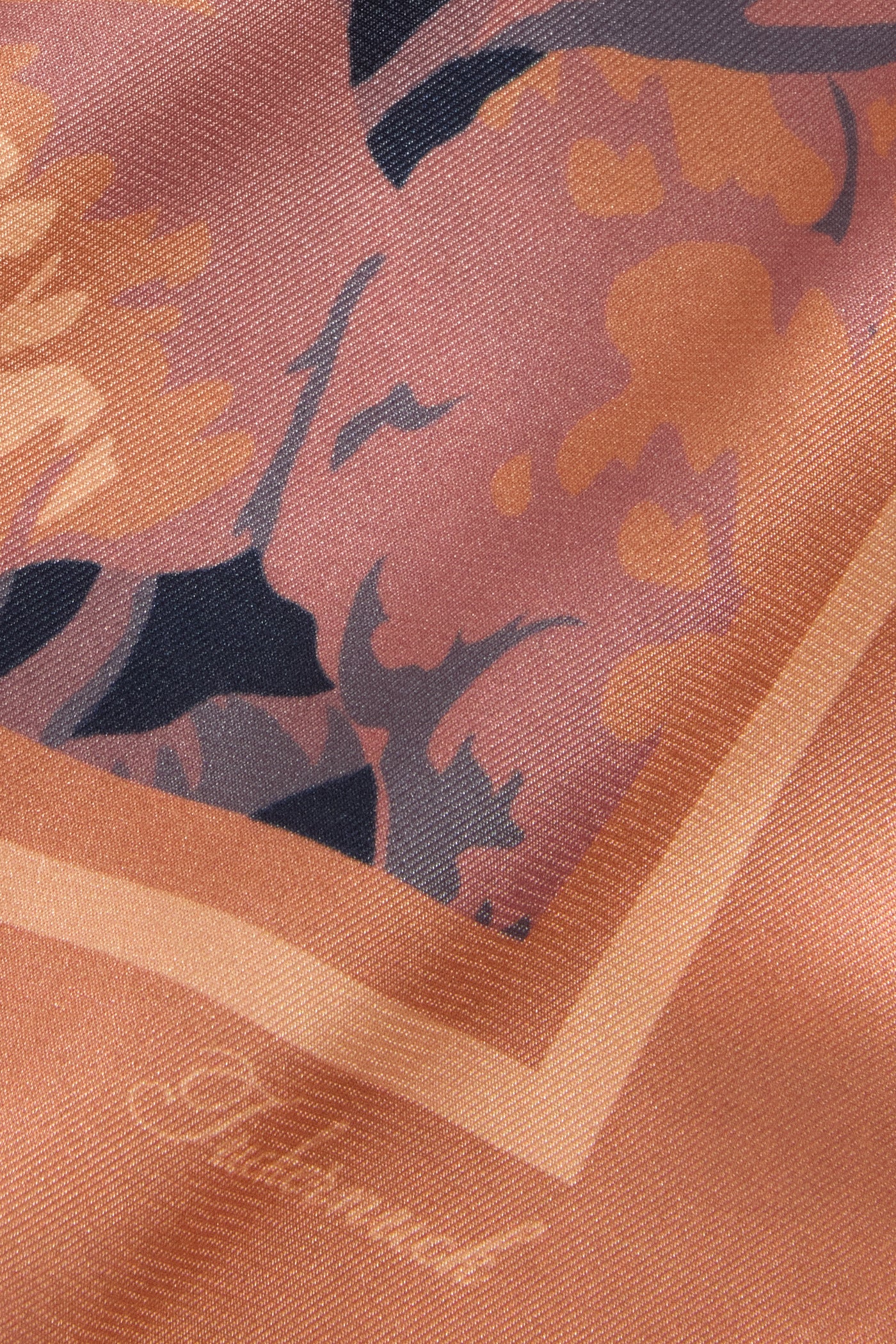Navy Baroque Floral Large Scarf