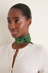 Green Equestrian Small Silk Scarf