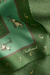 Green Equestrian Small Silk Scarf