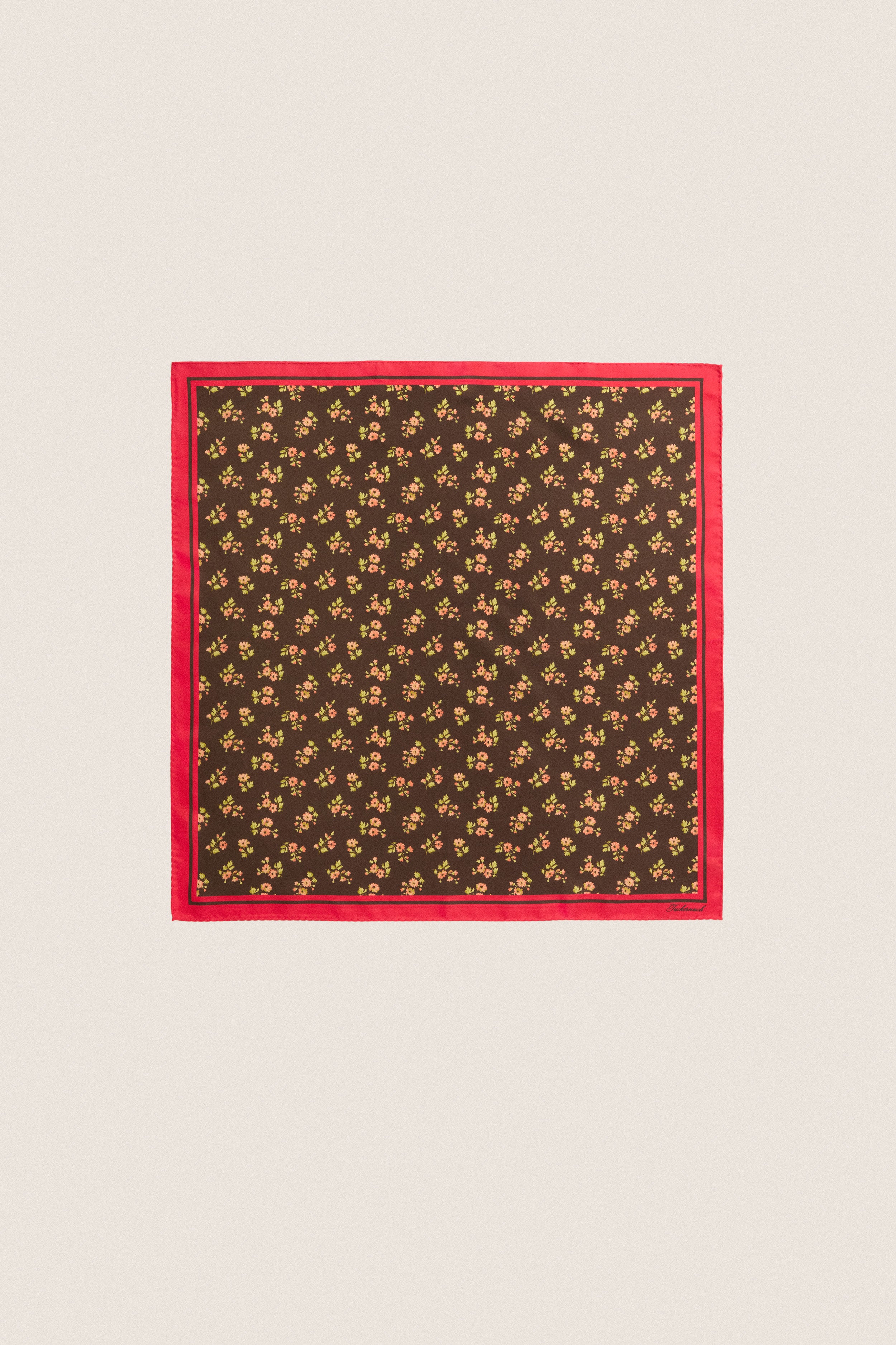 40s Floral Small Silk Scarf