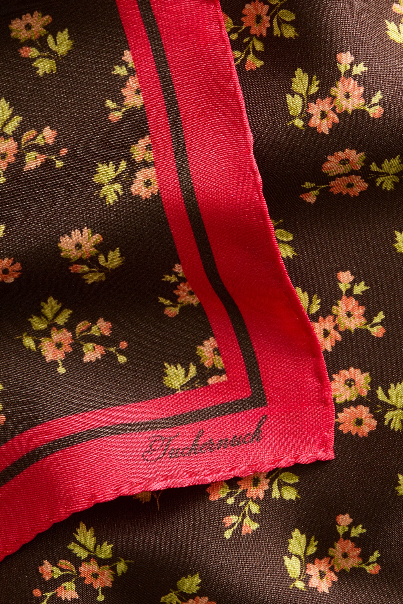 40s Floral Small Silk Scarf