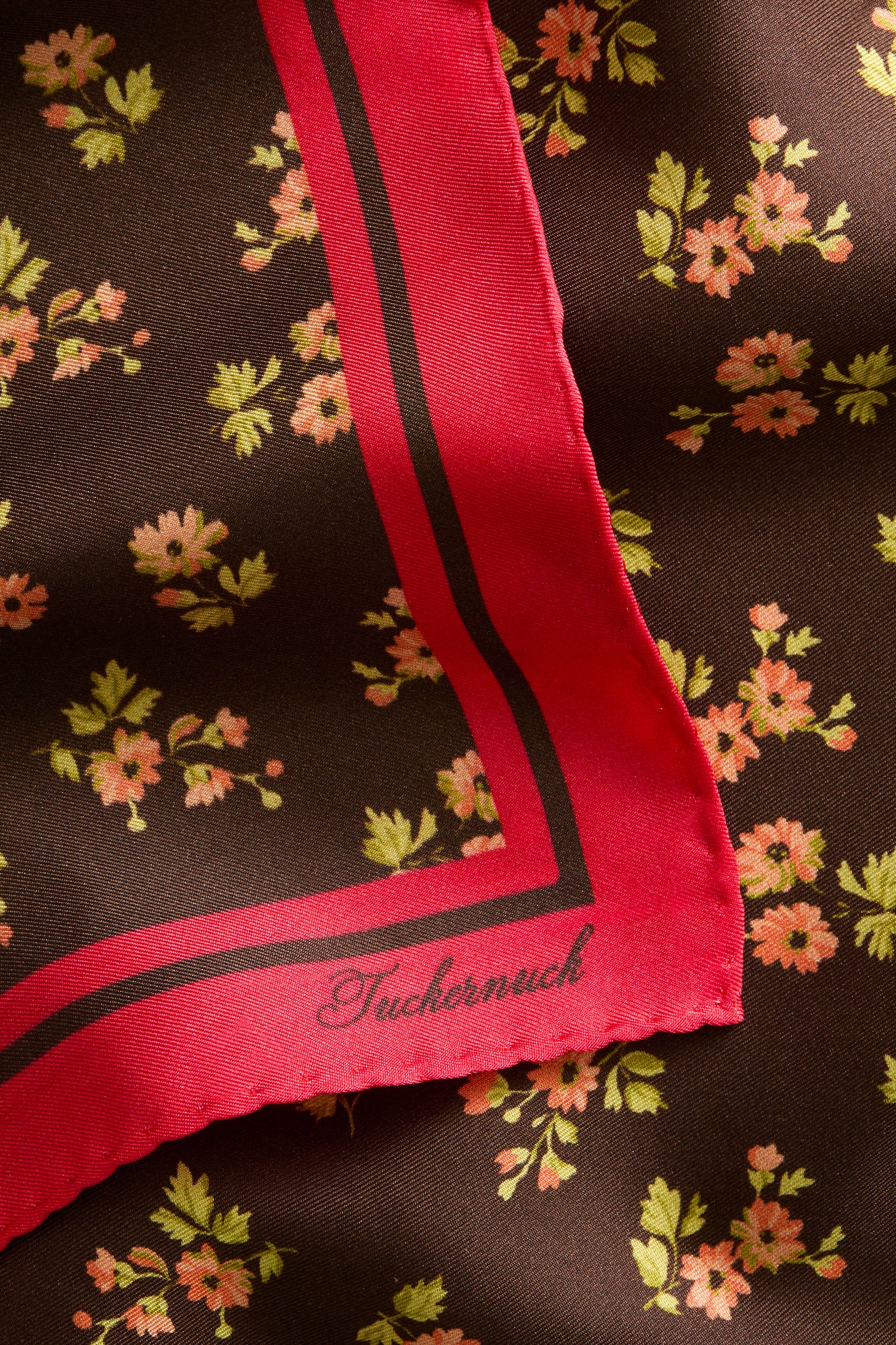 40s Floral Small Silk Scarf