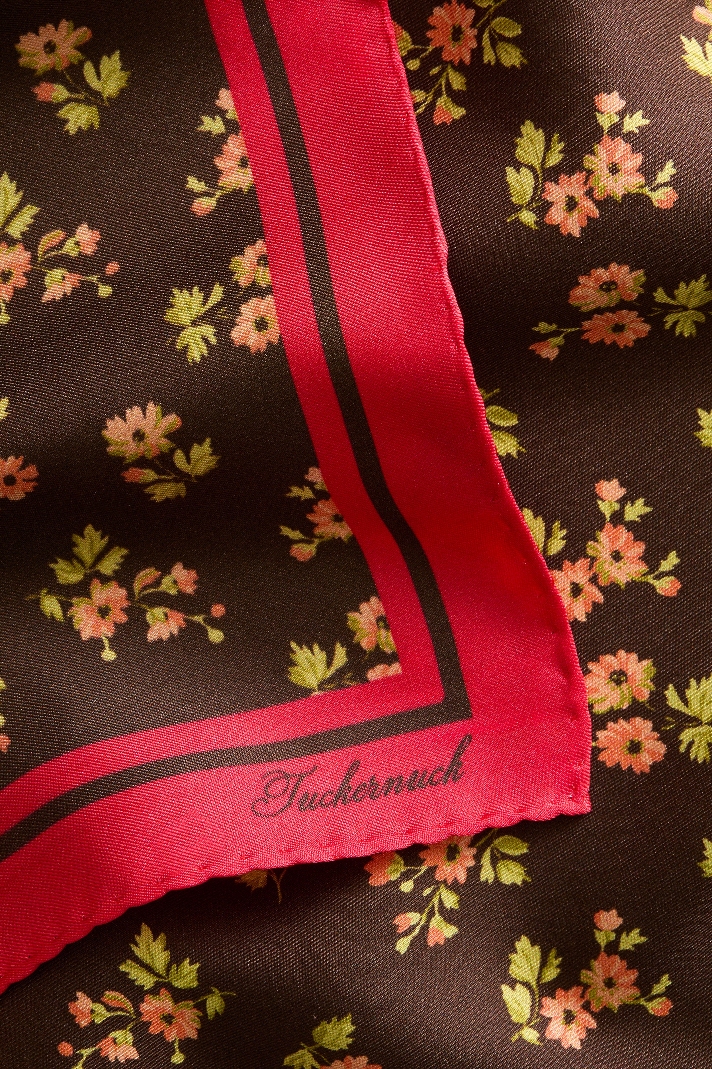 40s Floral Small Silk Scarf