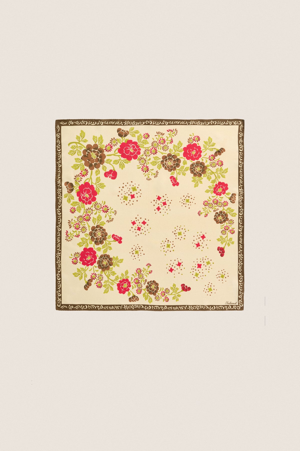 Floral Wreath Small Silk Scarf