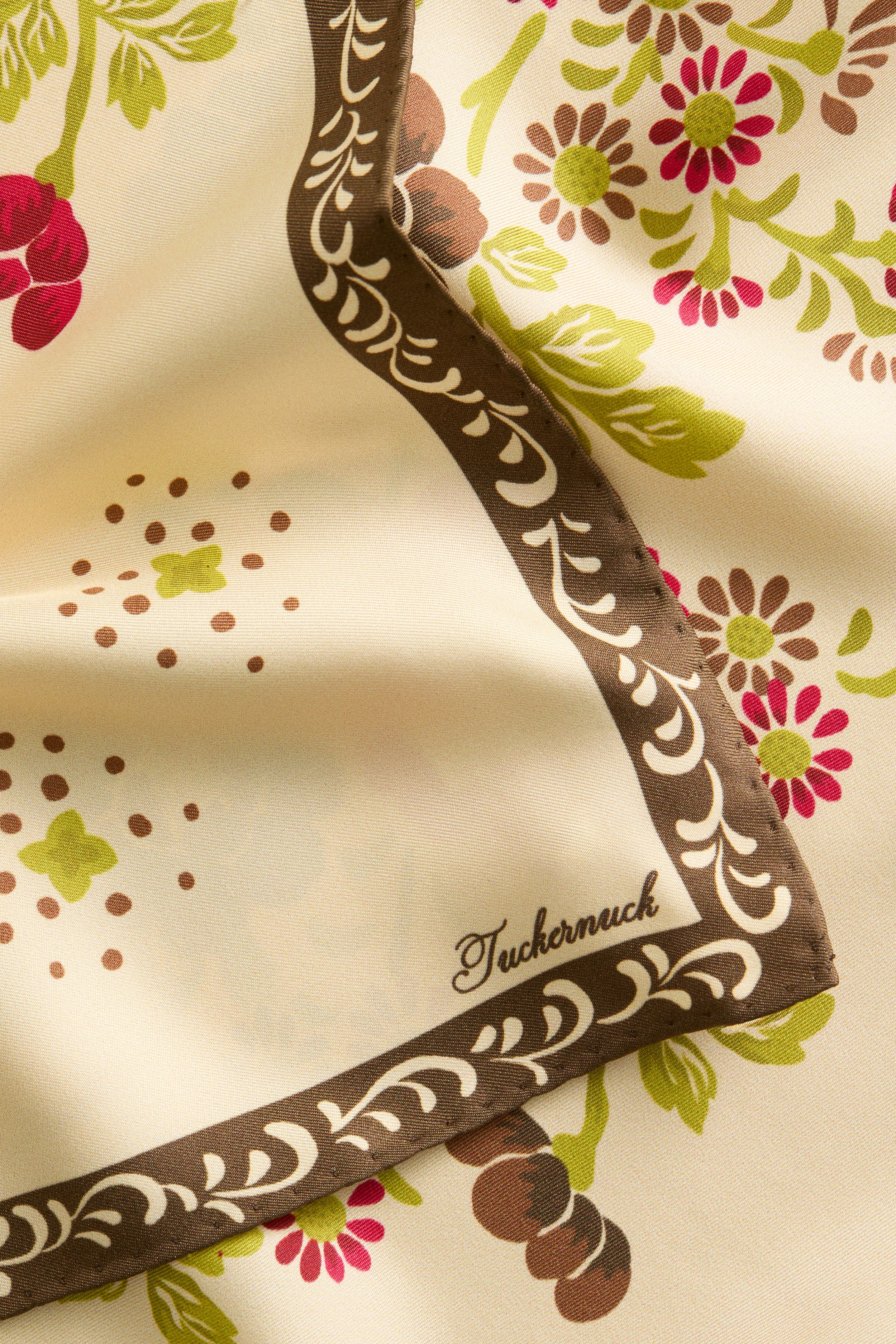 Floral Wreath Small Silk Scarf