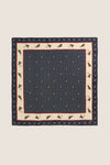 Navy Equestrian Medium Silk Scarf