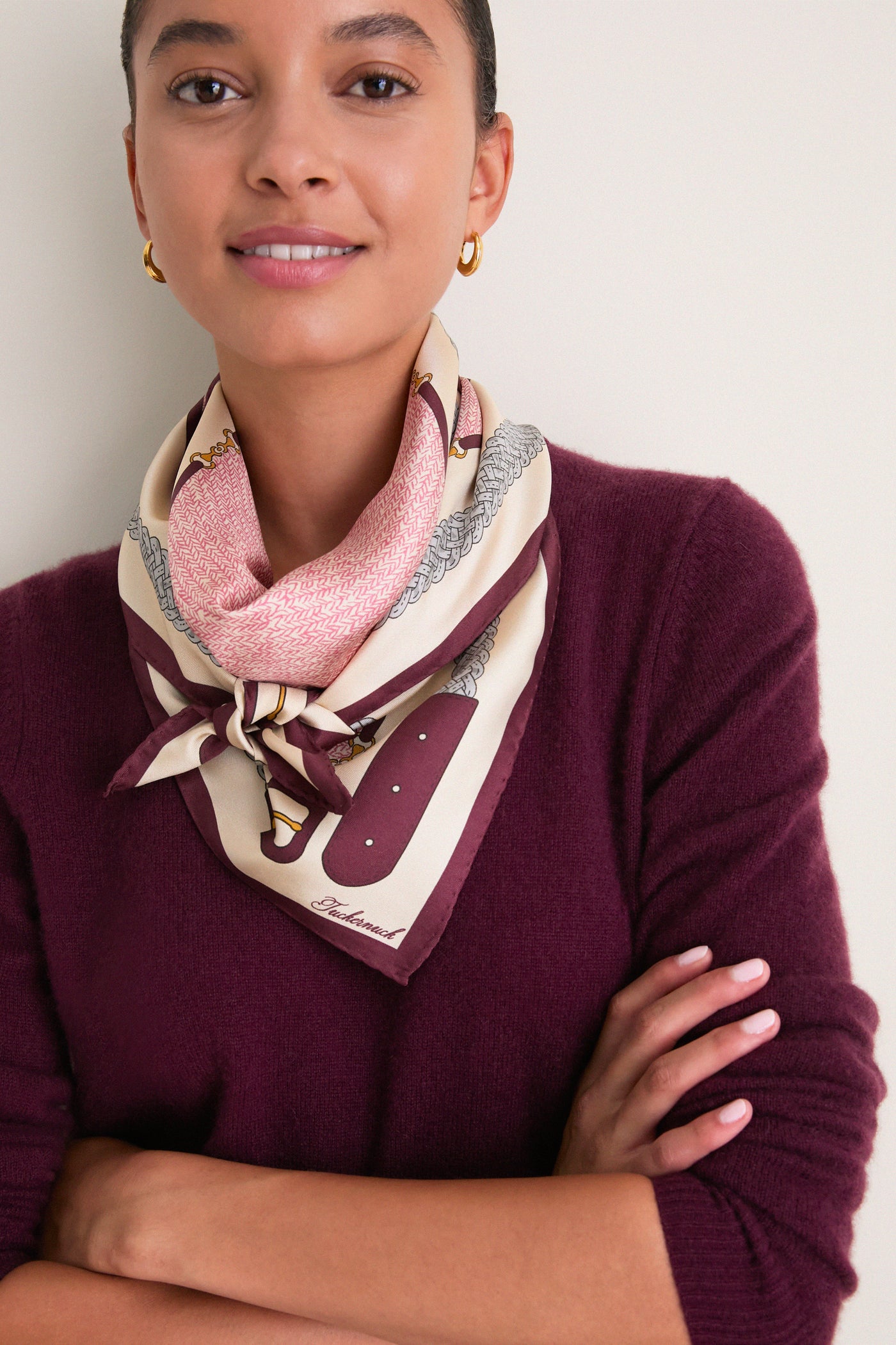 Blush Belts Medium Silk Scarf