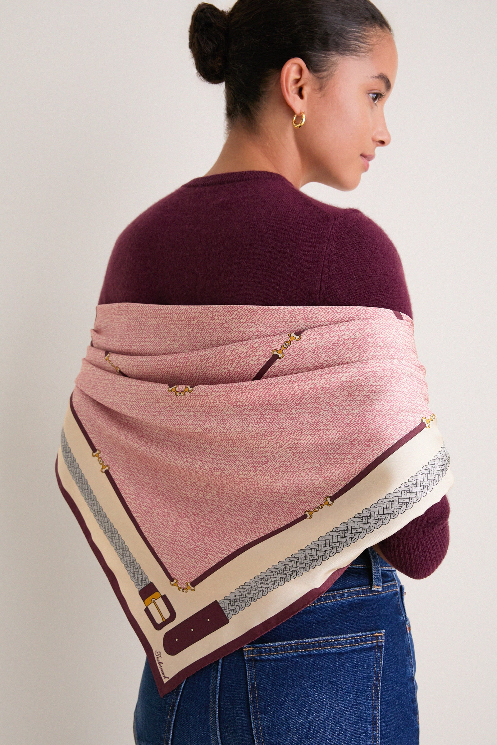 Blush Belts Medium Silk Scarf