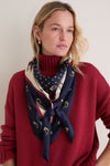 Navy Equestrian Large Scarf
