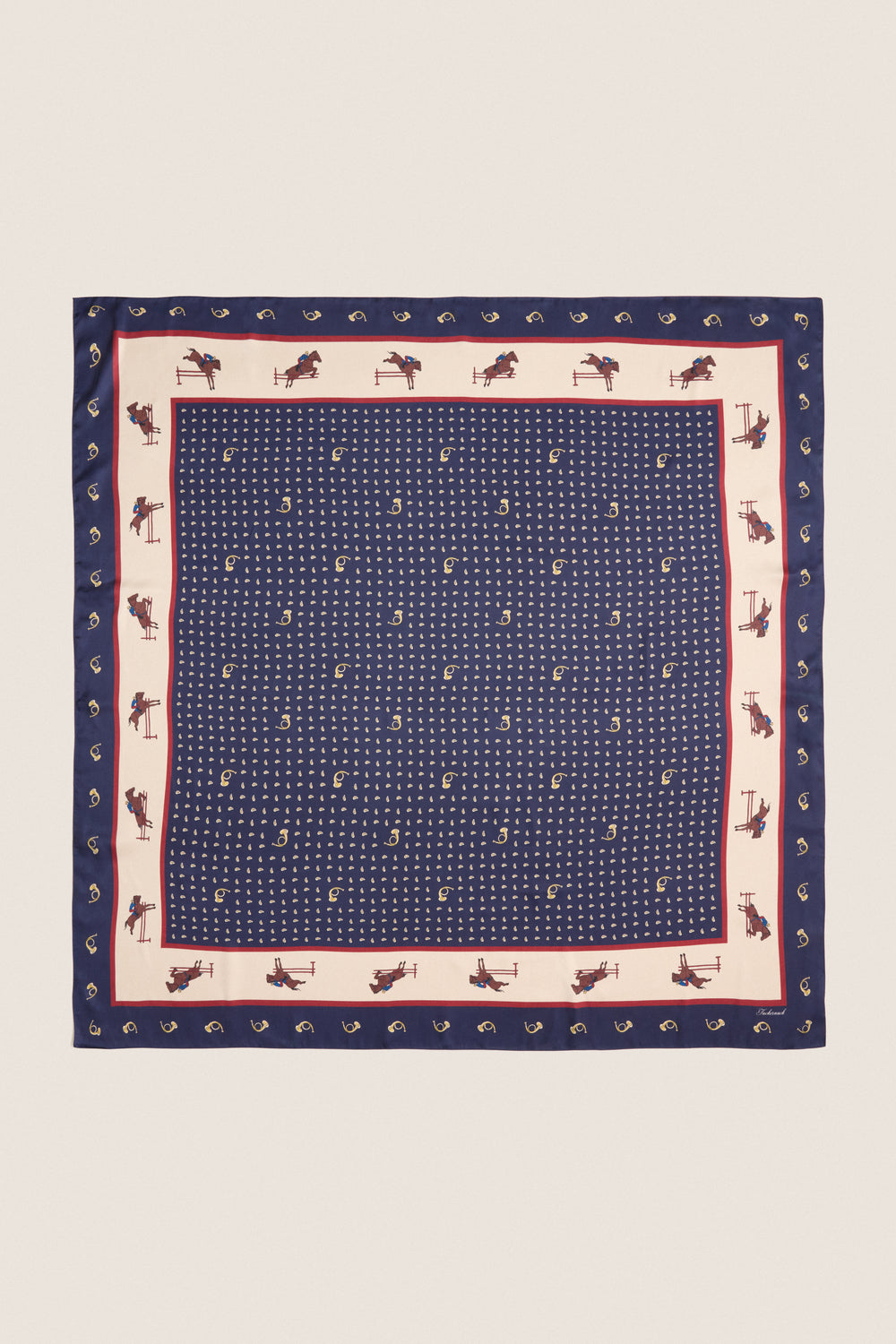 Navy Equestrian Large Scarf