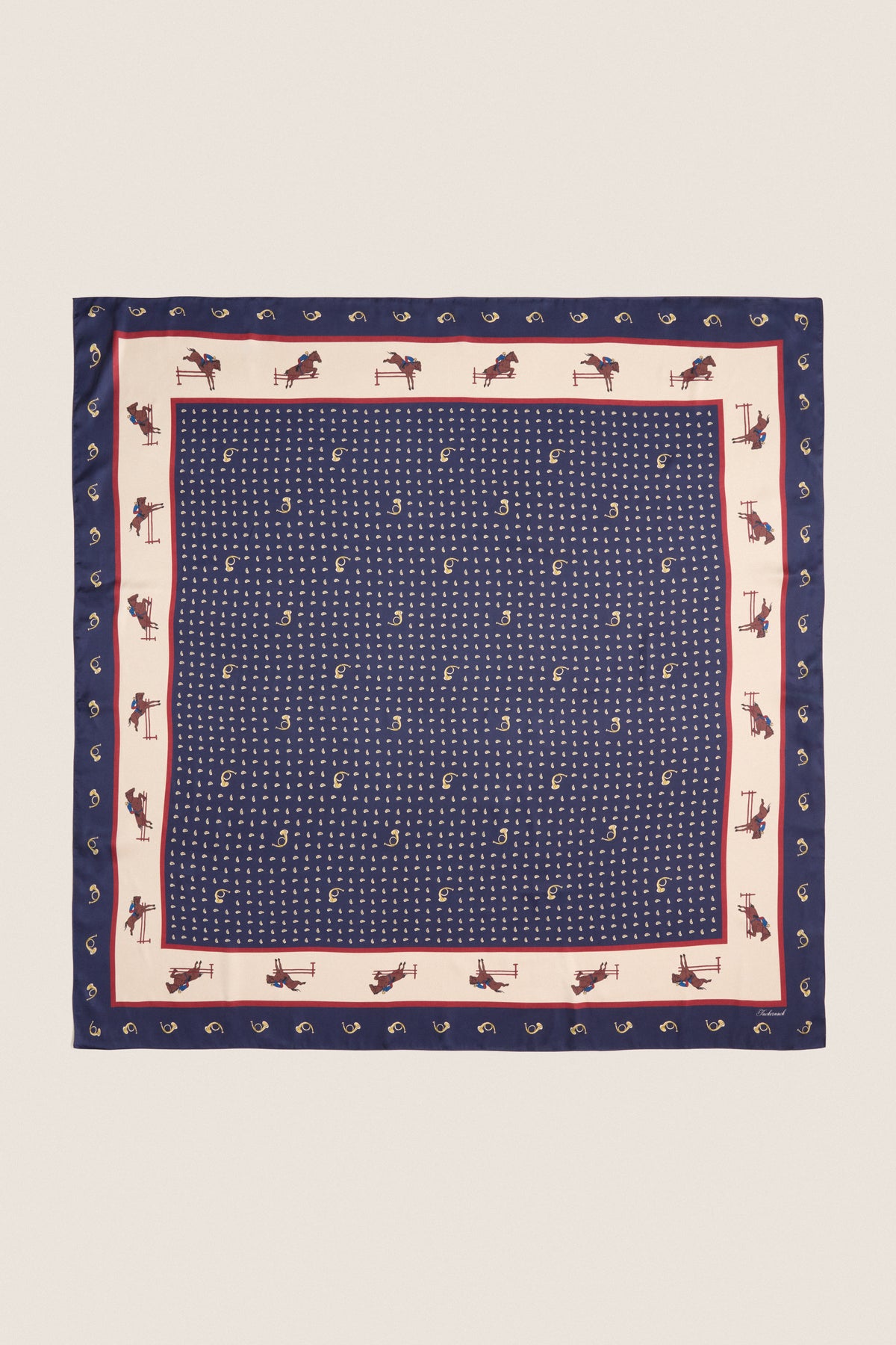 Navy Equestrian Large Scarf