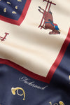 Navy Equestrian Large Scarf