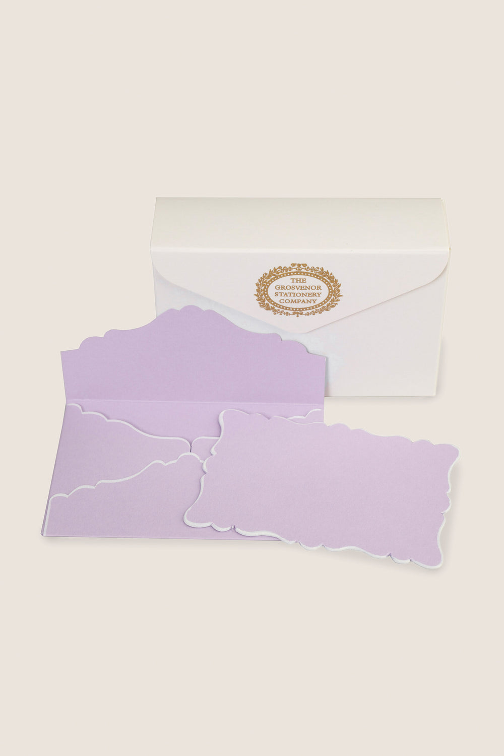 Lavender Scalloped Easton Cards and Envelopes