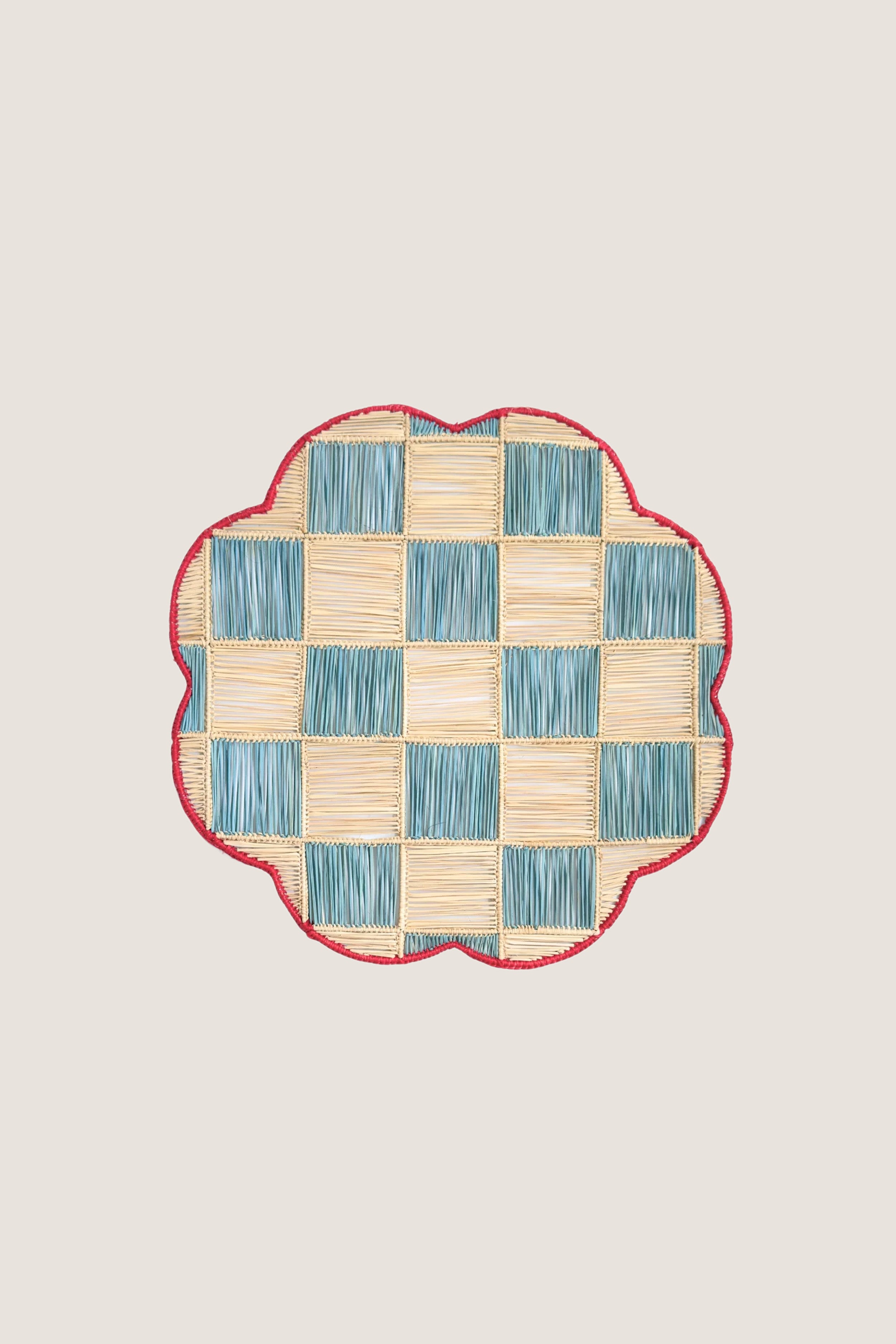 Coro Cora Sky Blue Gingham Cloud Placemat