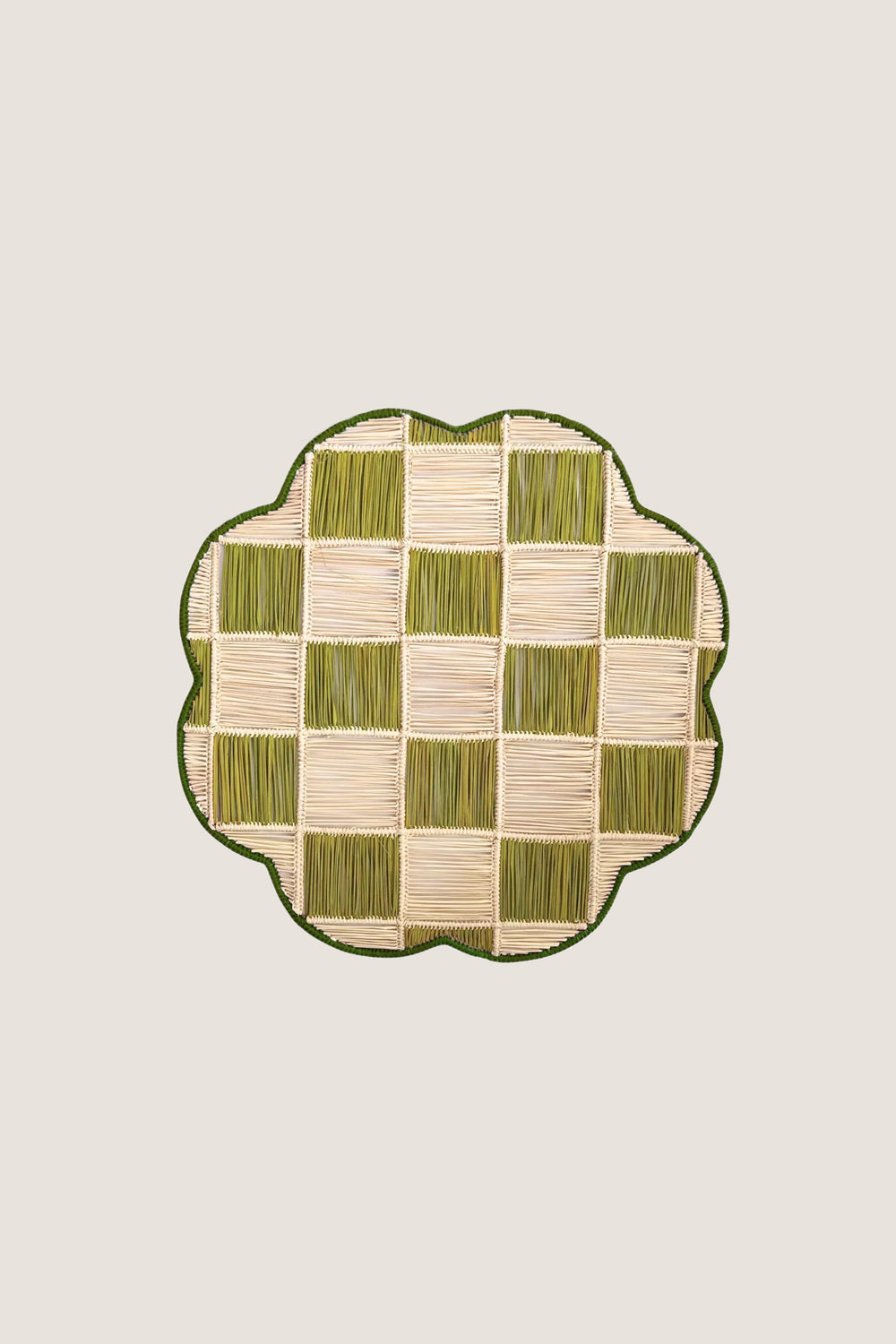 Olive Gingham Cloud Placemat