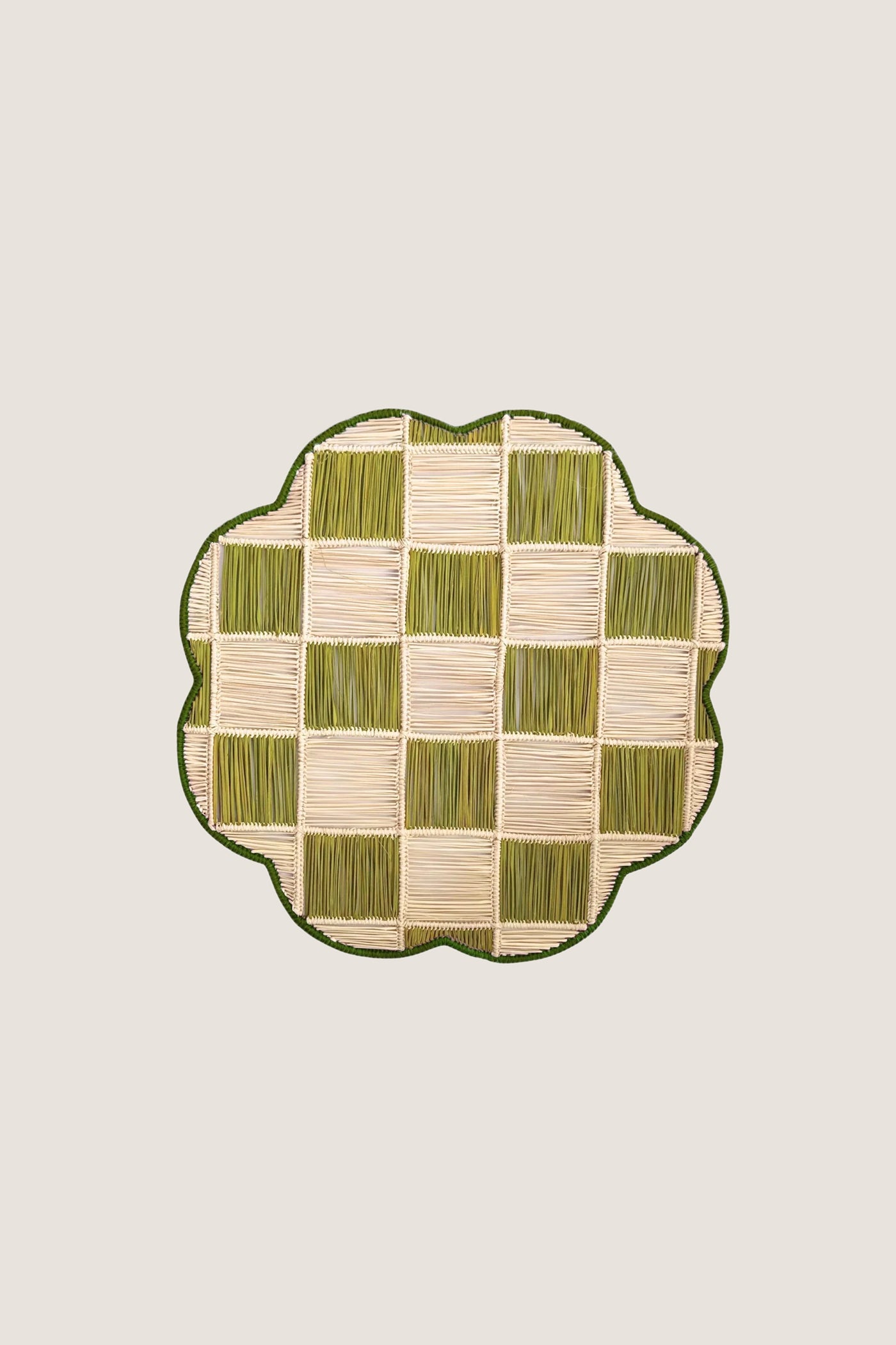 Olive Gingham Cloud Placemat