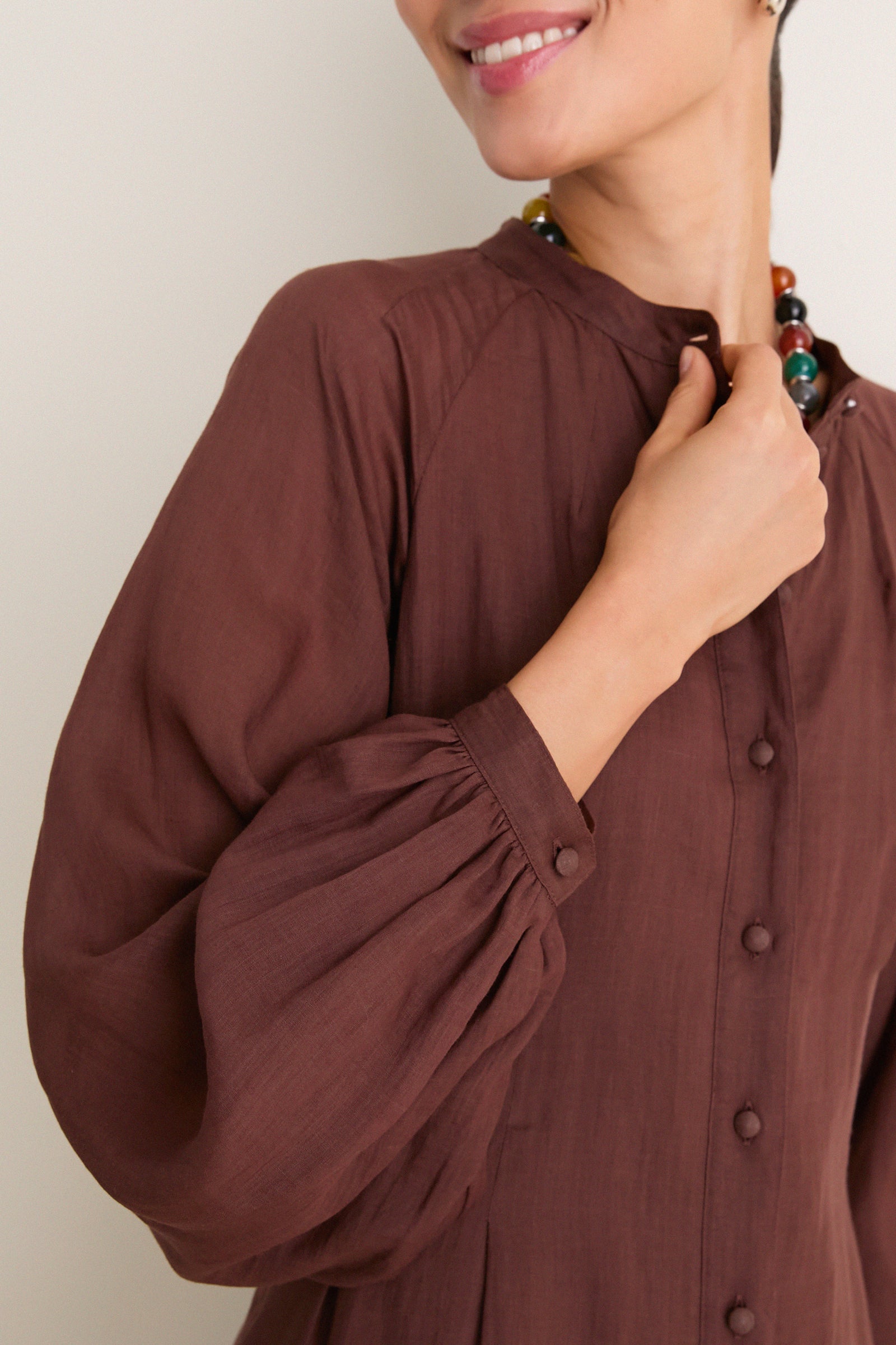 Chestnut Button Down Granier Dress