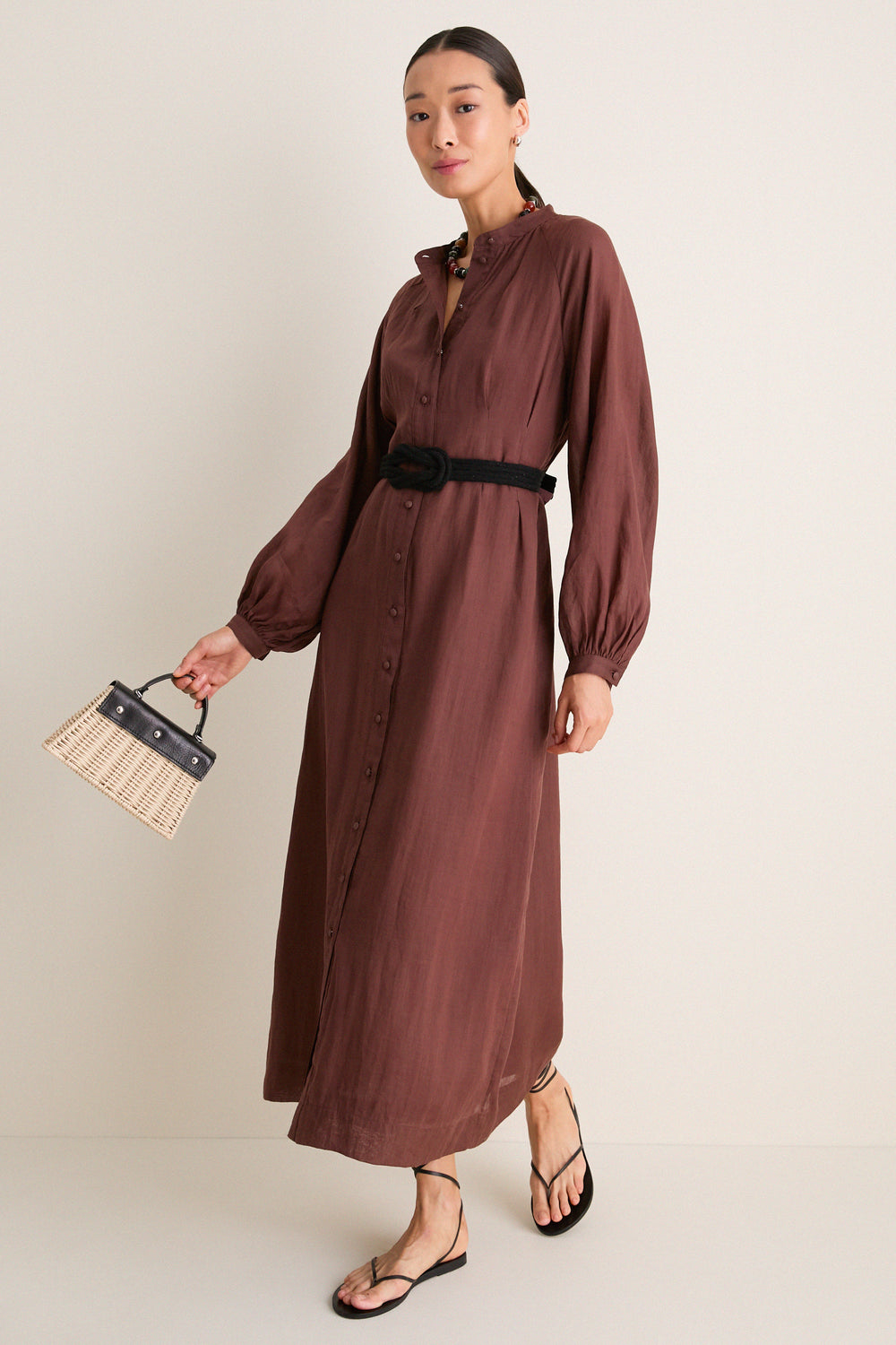 Chestnut Button Down Granier Dress