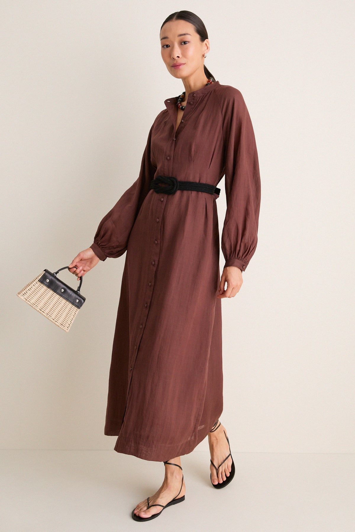 Chestnut Button Down Granier Dress