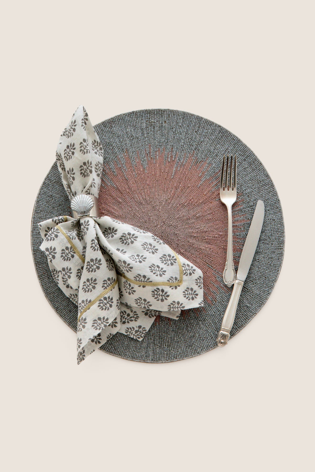 White Painted Shell Napkin Ring (Set of 2)