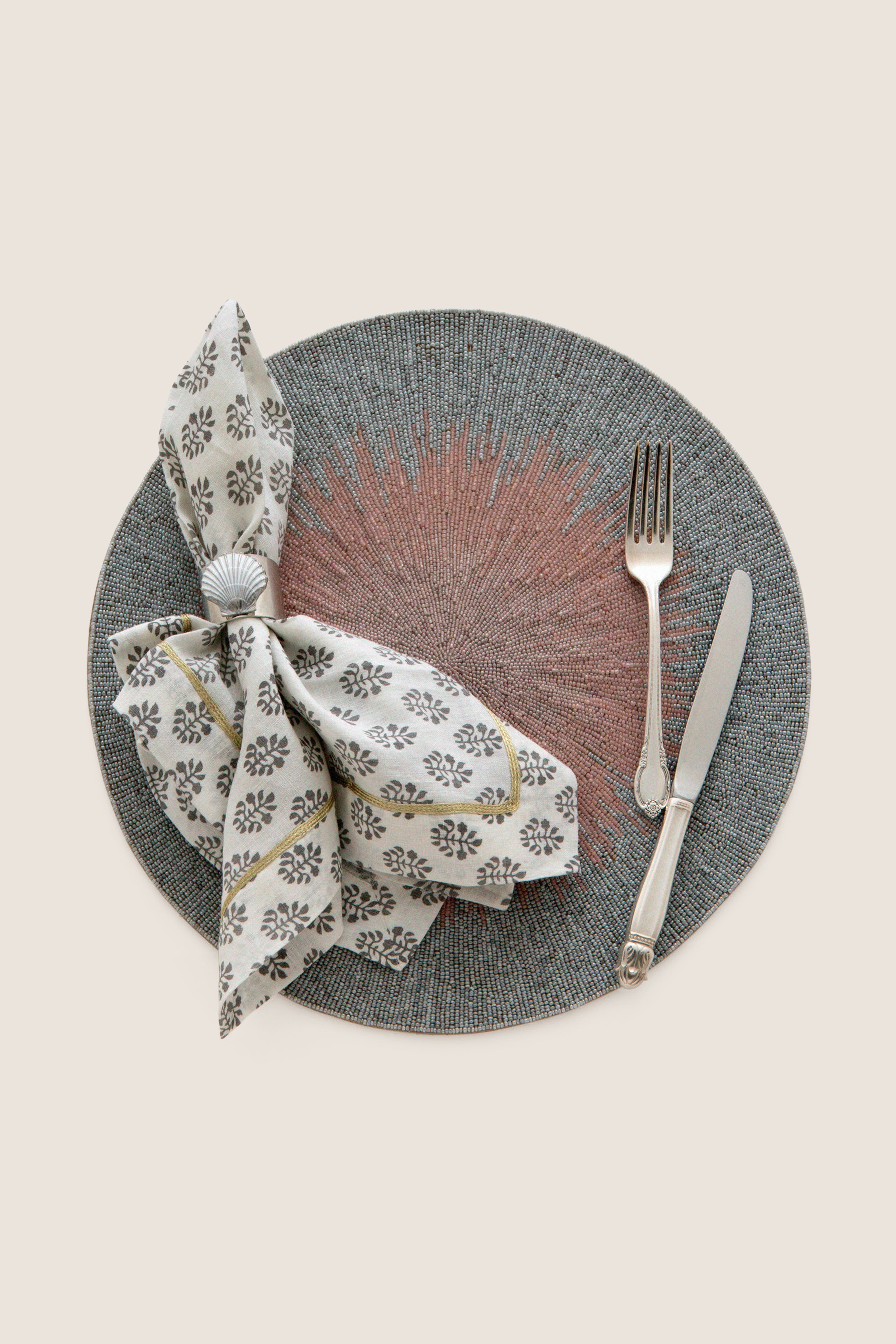 White Painted Shell Napkin Ring (Set of 2)