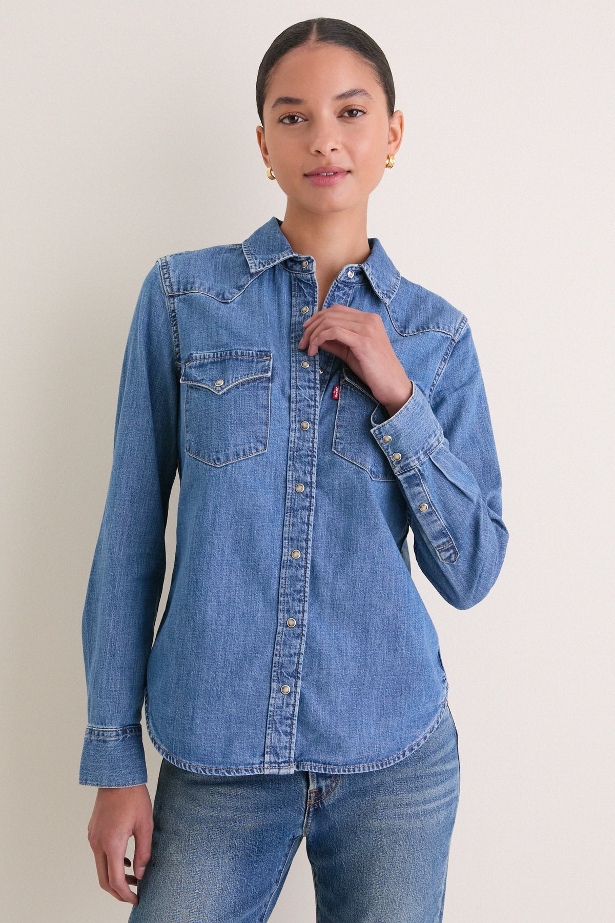 All Day Long Western Heritage Western Denim Shirt