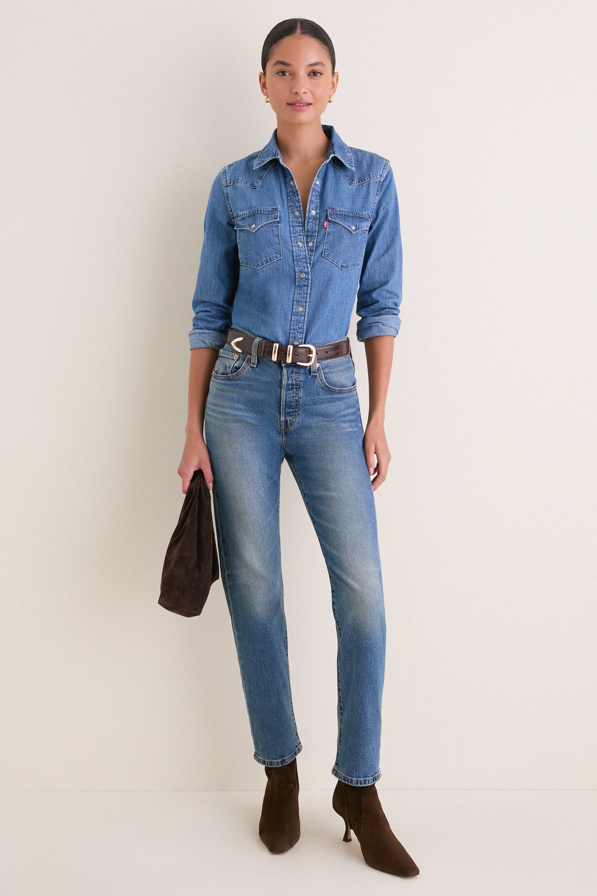 All Day Long Western Heritage Western Denim Shirt