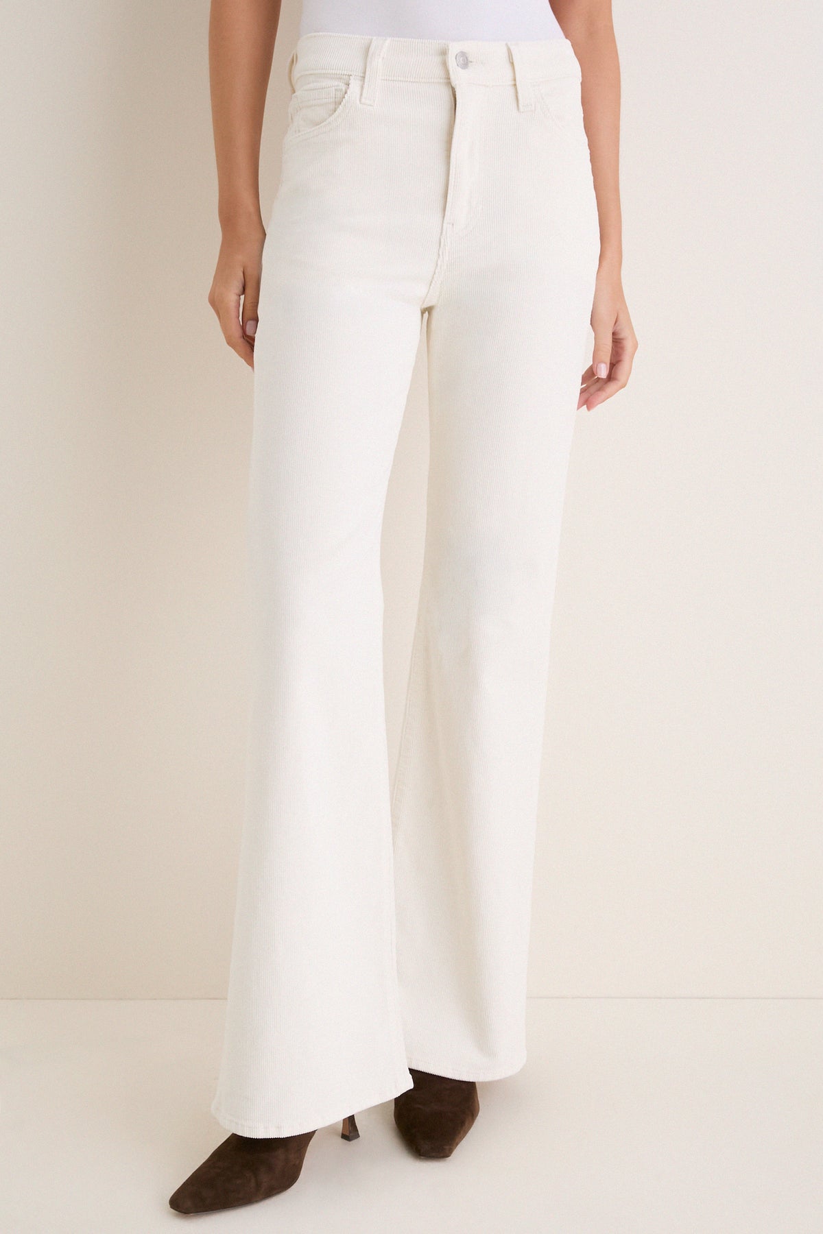 Egret Ribcage Corduroy Flare Jean
