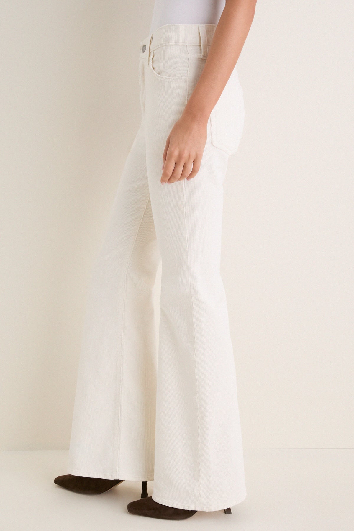 Egret Ribcage Corduroy Flare Jean