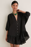 Black La Ponche Frill Mini Dress