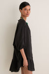 Black La Ponche Frill Mini Dress