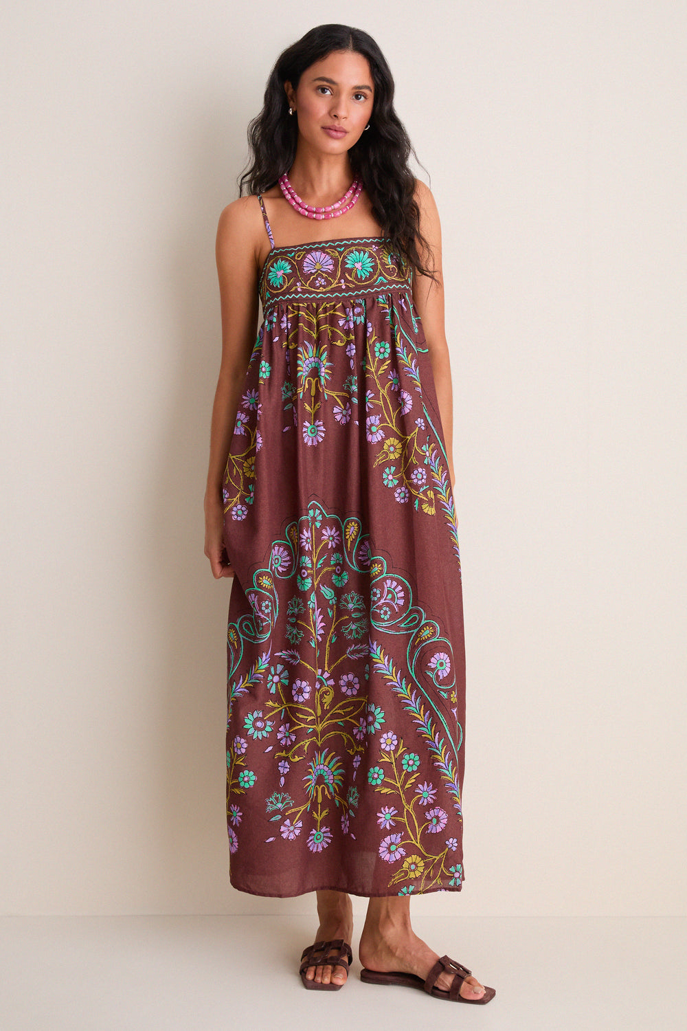 Mocha Darjeeling Maxi Bodice Dress