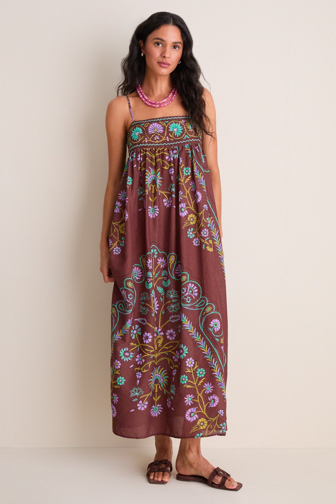 Mocha Darjeeling Maxi Bodice Dress