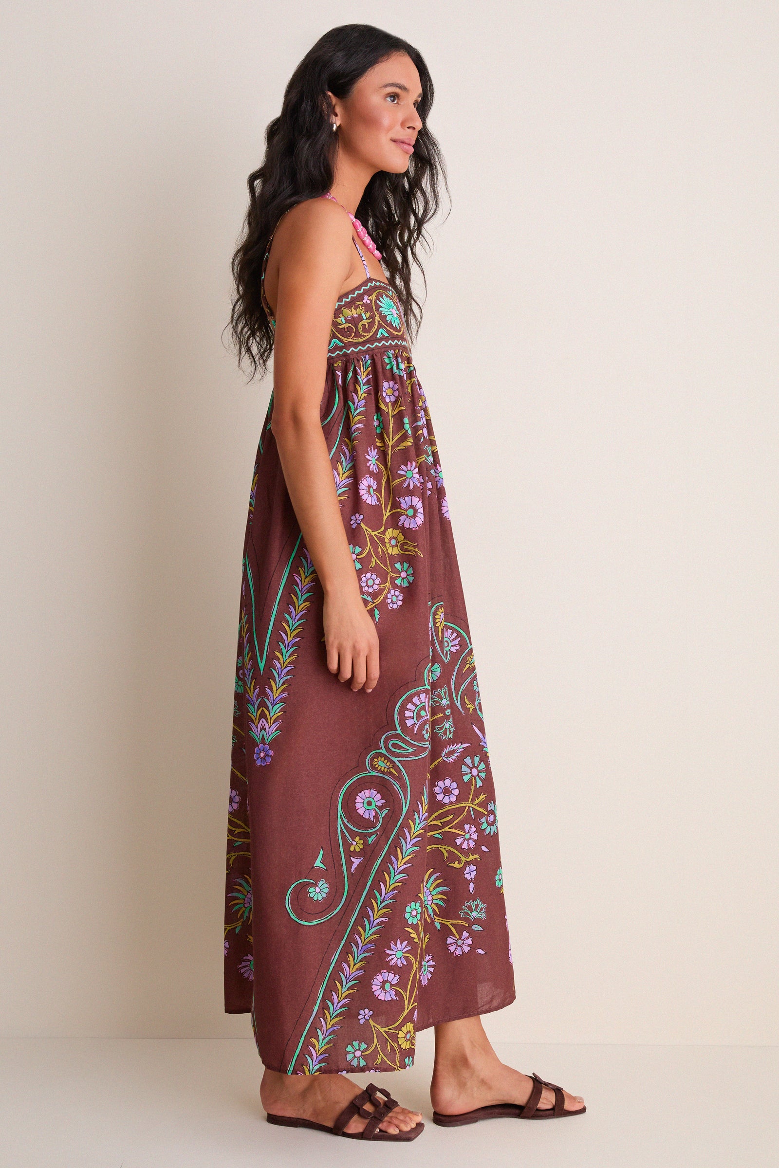 Mocha Darjeeling Maxi Bodice Dress