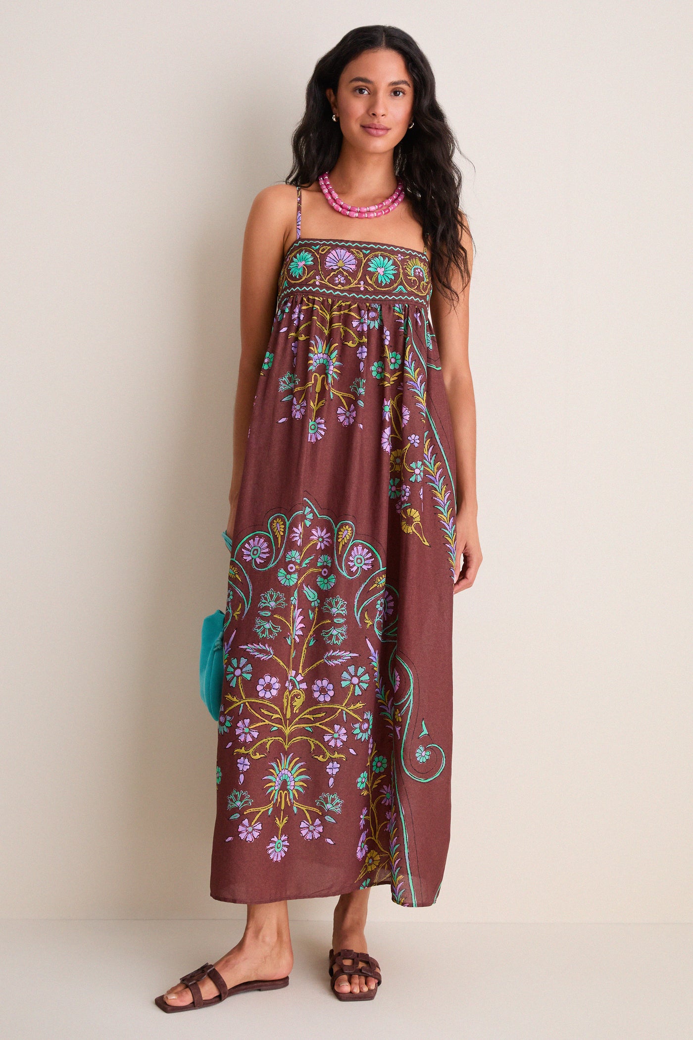 Mocha Darjeeling Maxi Bodice Dress