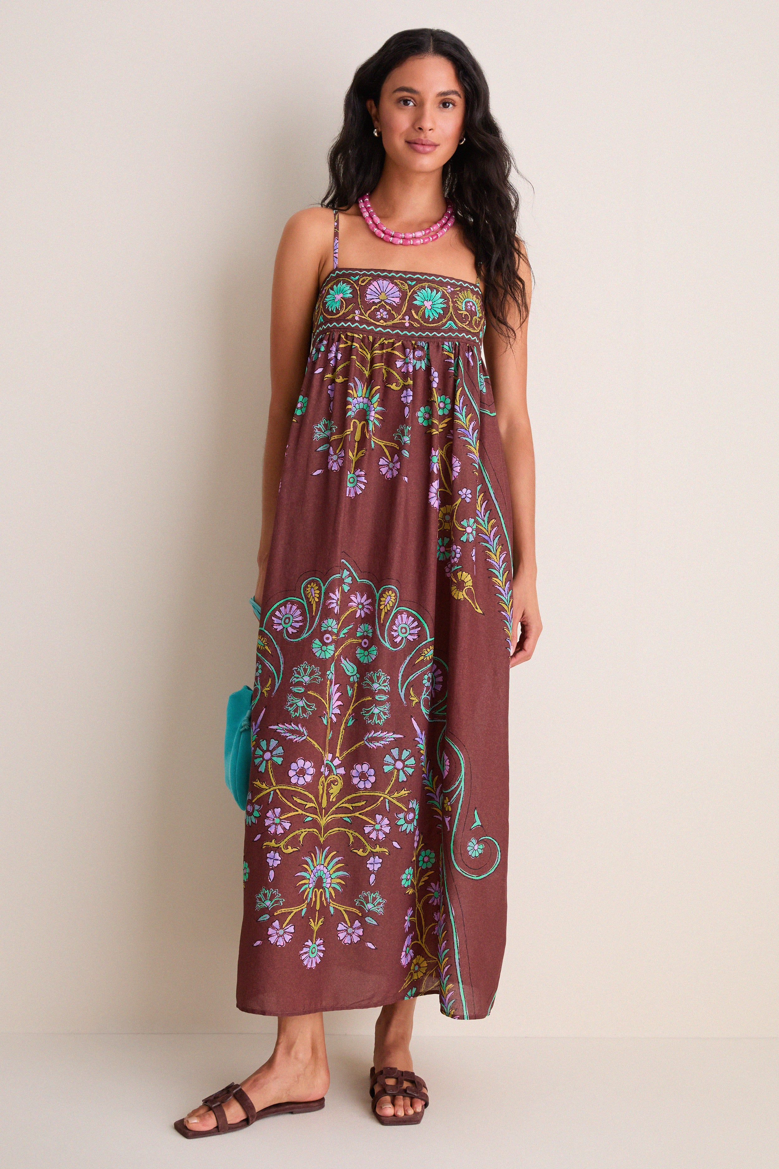 Mocha Darjeeling Maxi Bodice Dress