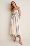Ditsy Blue Mix Tucker Midi Dress